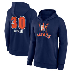 Women's Kyle Tucker Navy Houston Astros Fastball Player Name & Number Pullover Hoodie