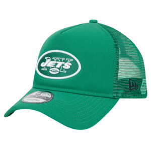 Men's New Era Green New York Jets 9FORTY A-Frame Trucker Adjustable Hat