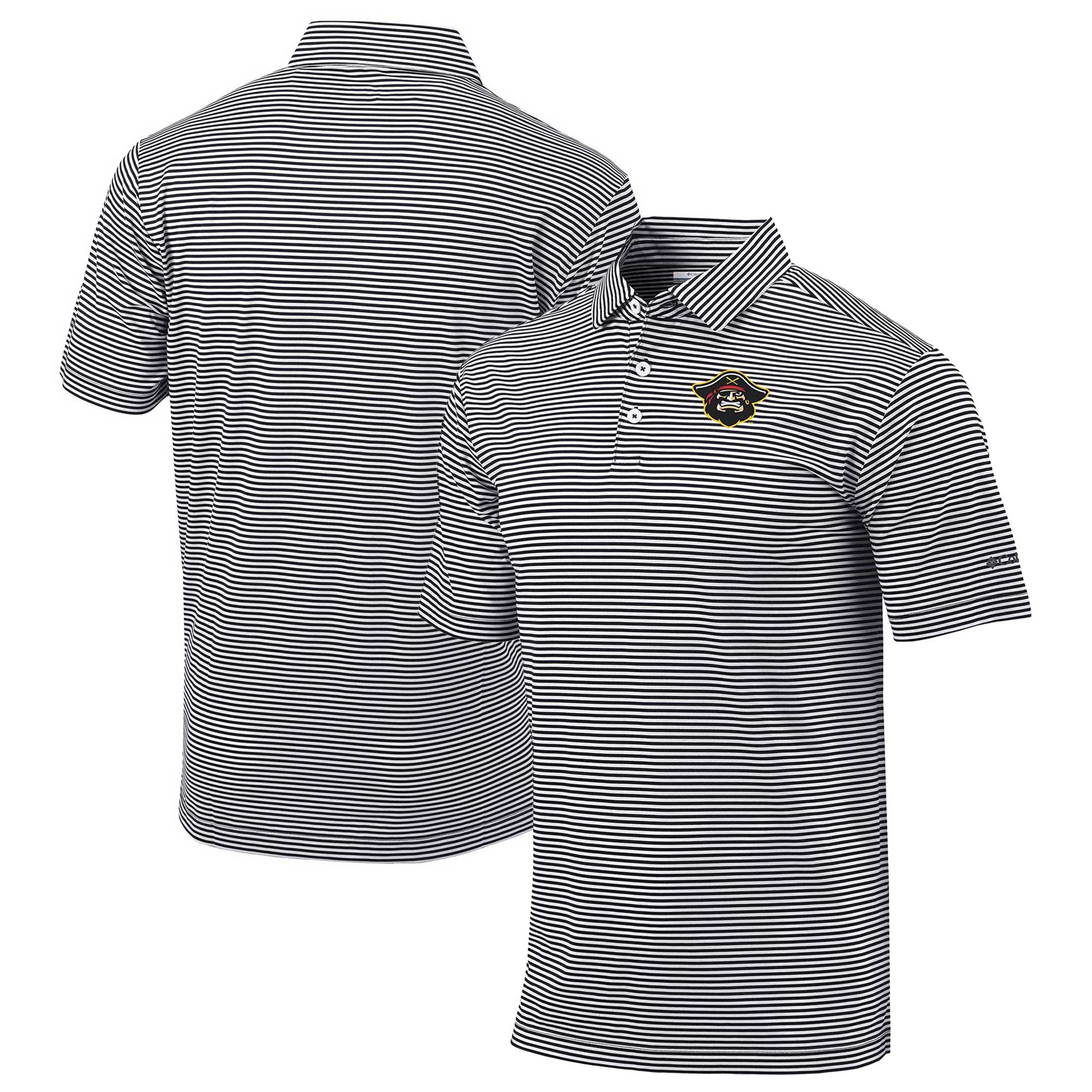 Men's Columbia Black Bradenton Marauders Omni-Wick Club Invite Polo