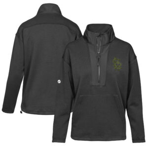 Women's Levelwear Black St. Louis Cardinals Await Digital Camo Half-Zip Pullover Jacket