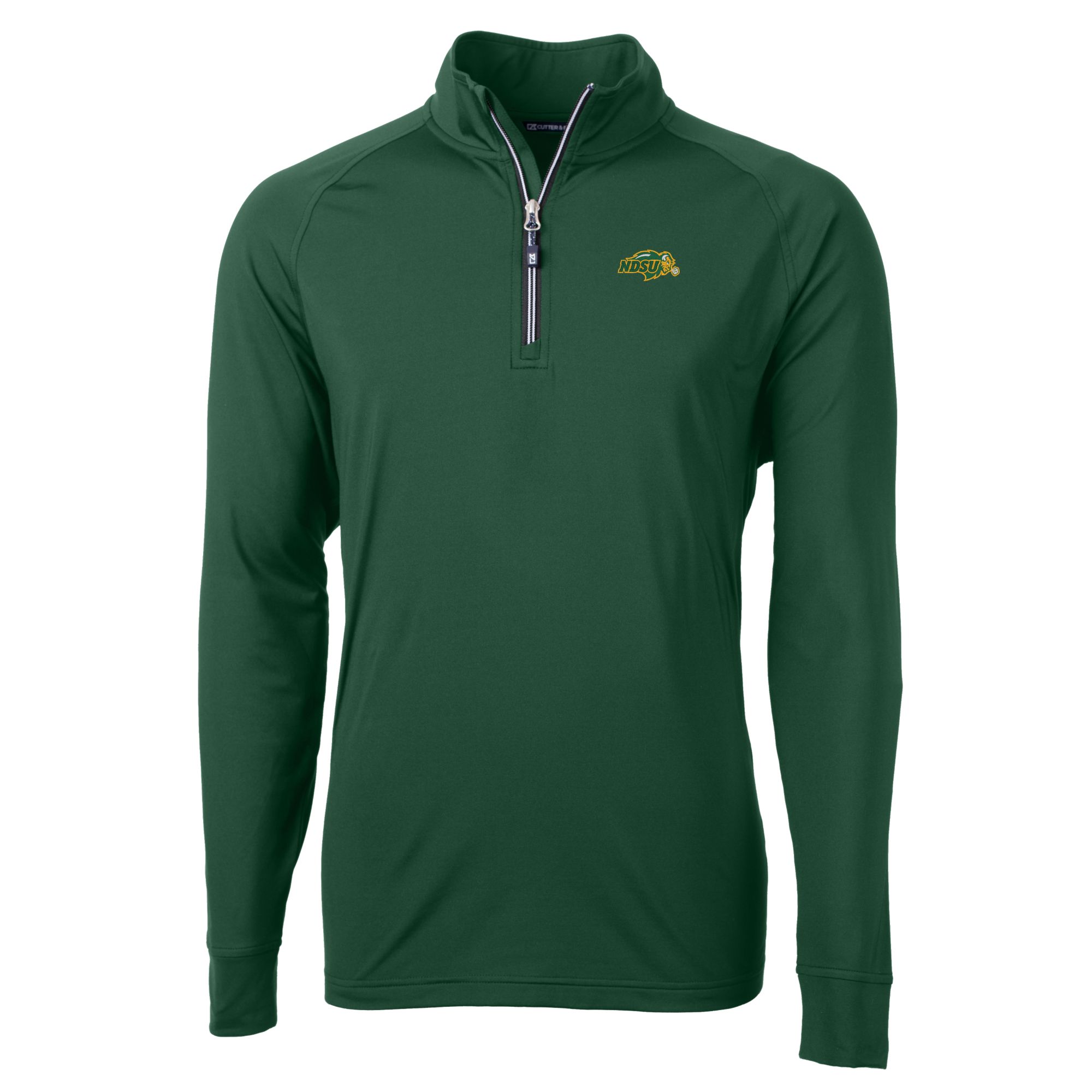 Men's Cutter & Buck Green NDSU Bison Adapt Eco Knit Stretch Recycled Raglan Quarter-Zip Top - Image 6