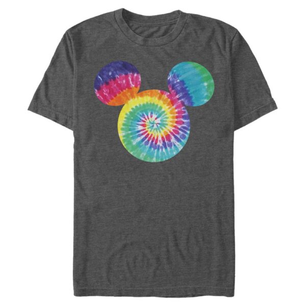 Men's Mad Engine  Heather Charcoal Mickey & Friends Tie-Dye Ears Graphic T-Shirt