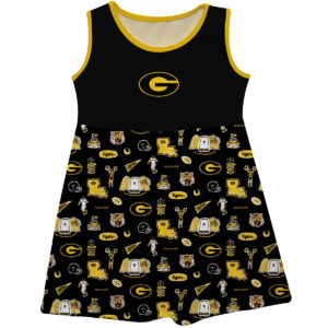 Girls Infant Vive La Fete Black Grambling Tigers Impressions Artwork Tank Top Dress