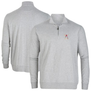 Men's Heather Gray Albuquerque Isotopes Alumni Quarter-Zip Pullover Top