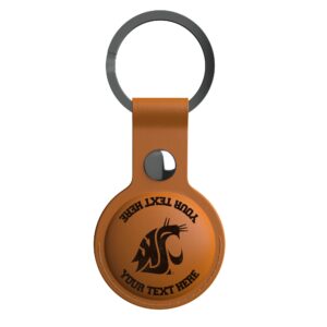 Keyscaper Brown Washington State Cougars Personalized AirTag Holder