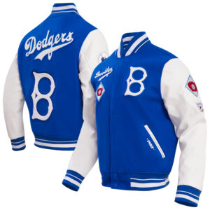 Men's Pro Standard Royal Brooklyn Dodgers Cooperstown Collection Retro Classic Full-Zip Varsity Jacket