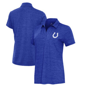 Women's Antigua  Heather Royal Indianapolis Colts Layout V-Neck Polo