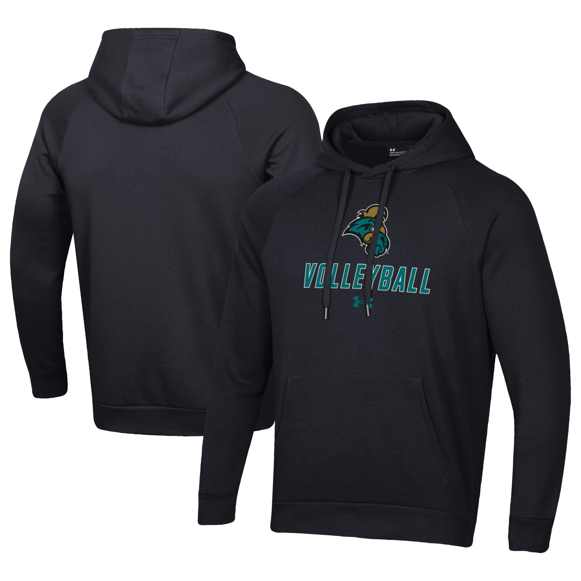 Men's Under Armour Black Coastal Carolina Chanticleers Rival Fleece Pullover Hoodie