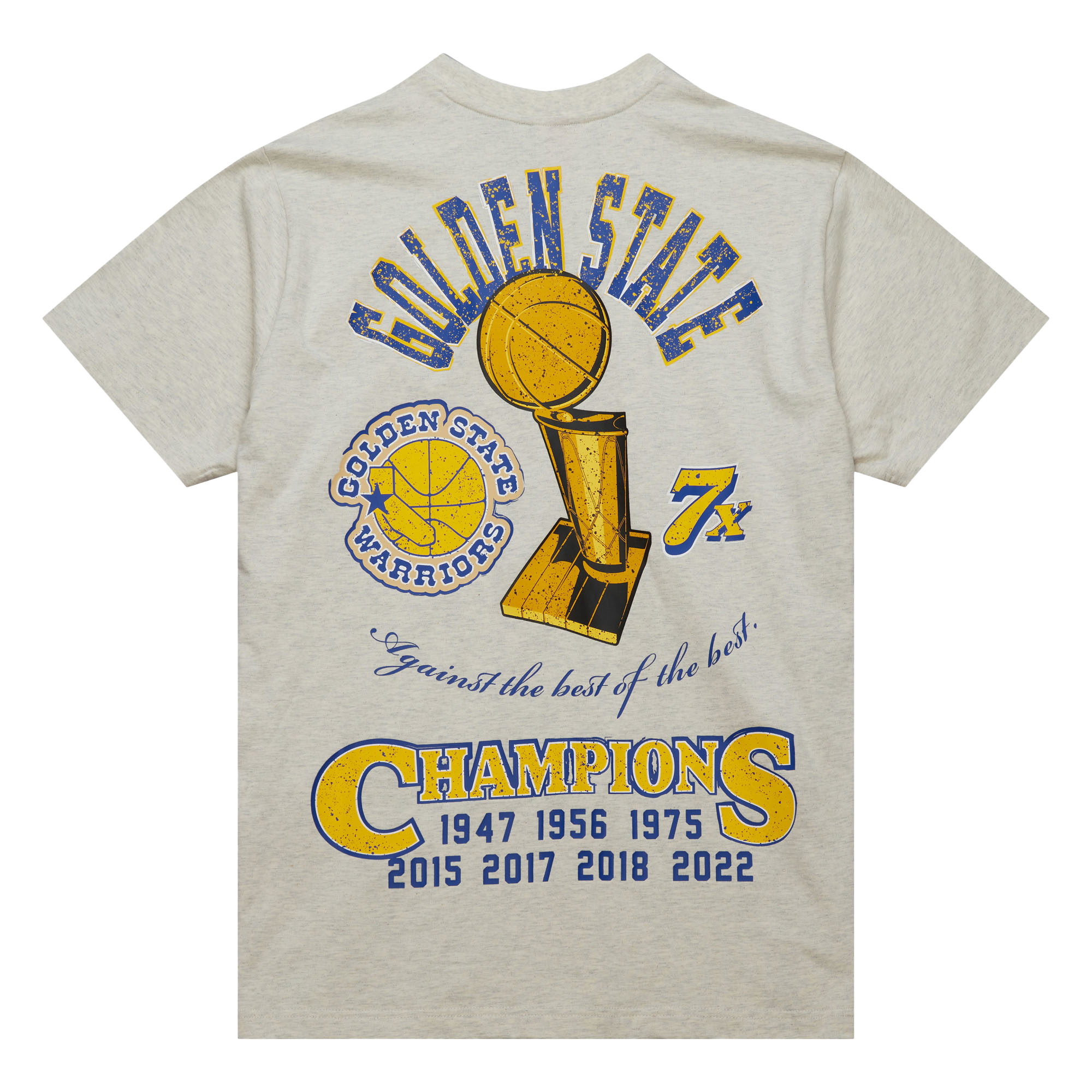 Men's Mitchell & Ness Oatmeal Golden State Warriors Hardwood Classics Legacy Defined Retro Championships T-Shirt - Image 9