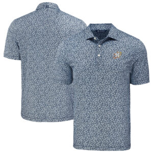 Men's Cutter & Buck Navy Houston Astros Pike Eco Flora Print Recycled Polo