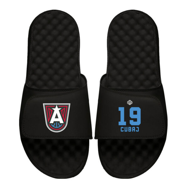Youth ISlide Lorela Cubaj Black Atlanta Dream Logo Split Slide Sandals