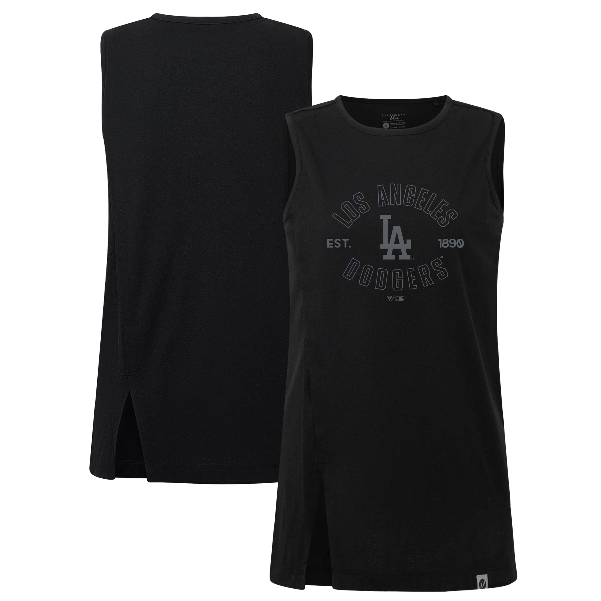 Women's Levelwear Black Los Angeles Dodgers Influx Abyssal Tank Top