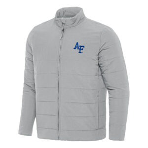 Men's Antigua Gray Air Force Falcons Swelter Full-Zip Puffer Jacket