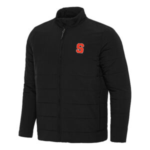 Men's Antigua Black Syracuse Orange Swelter Full-Zip Puffer Jacket