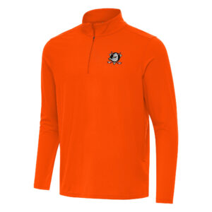 Men's Antigua Orange Anaheim Ducks Intent Quarter-Zip Top