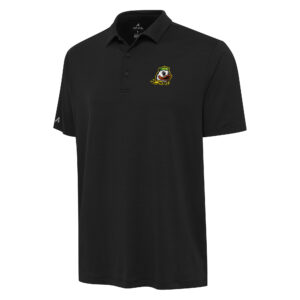 Men's Antigua Black Oregon Ducks Reprocess Polo