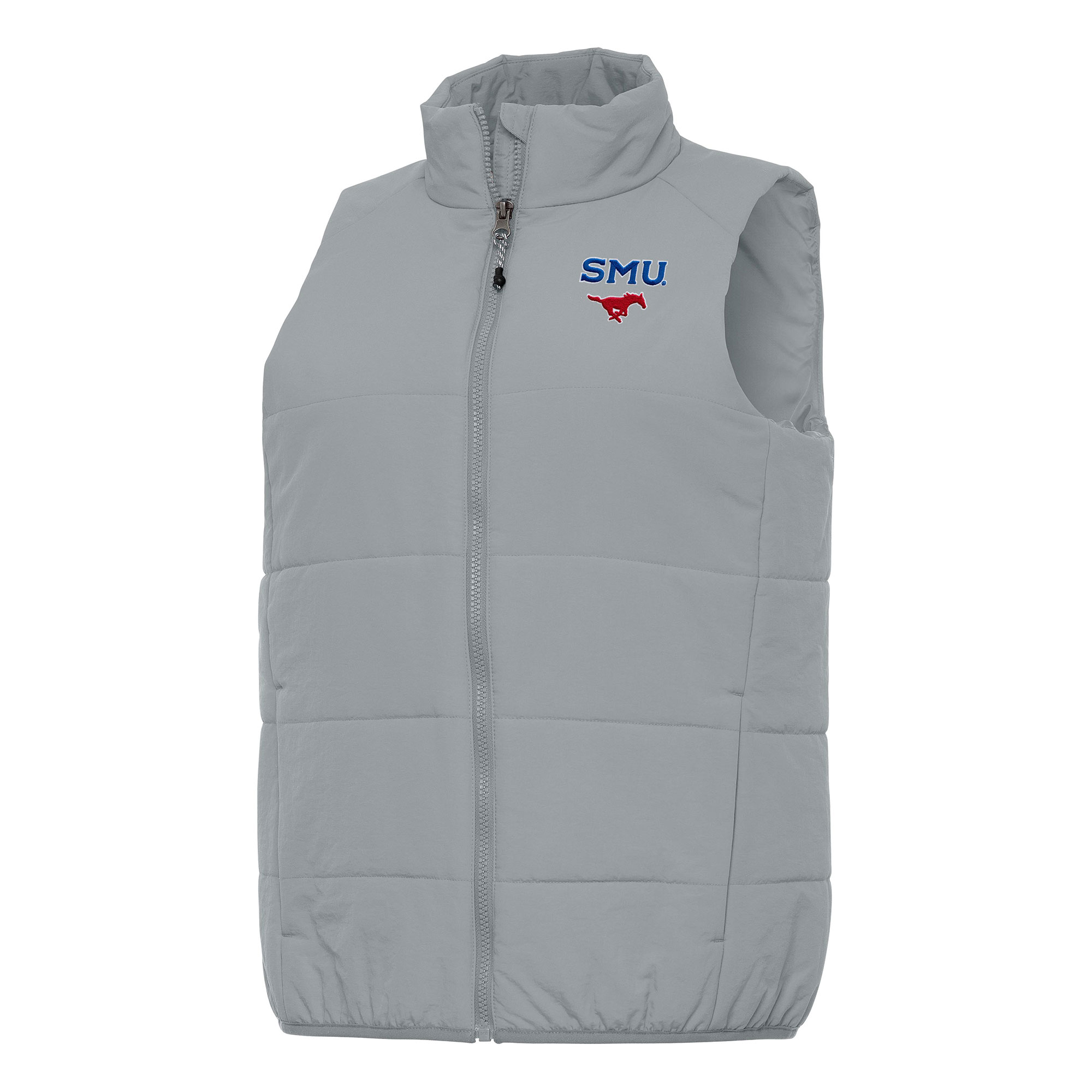 Women's Antigua Gray SMU Mustangs Experience Full-Zip Vest