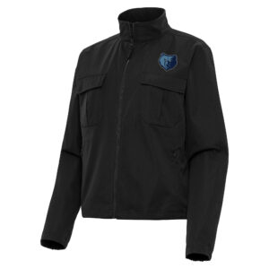 Women's Antigua  Black Memphis Grizzlies Even Par Full-Zip Jacket