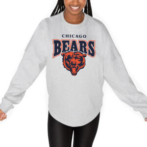 Women's Gameday Couture  Ash Chicago Bears French Terry Pullover Sweatshirt