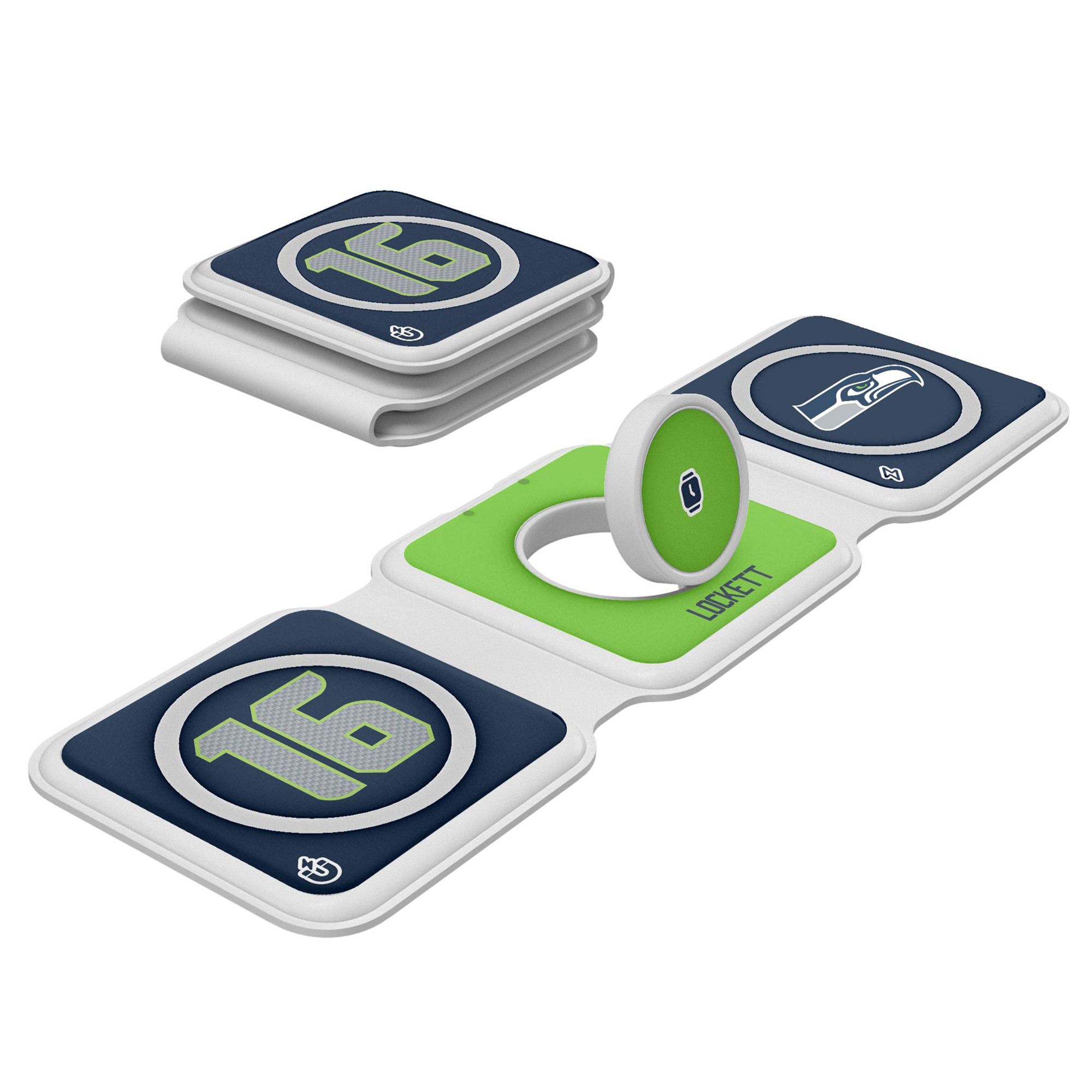 Keyscaper Tyler Lockett Seattle Seahawks 3-in-1 Foldable Charger