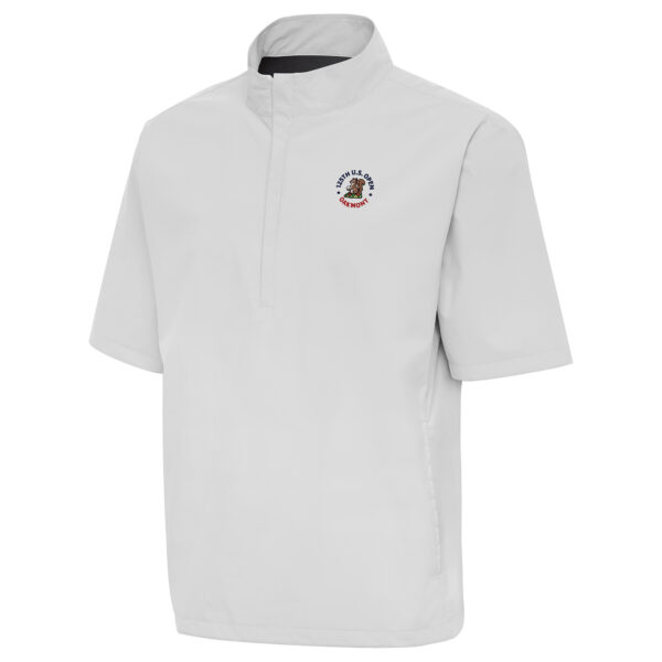 Men's 2025 U.S. Open  Antigua Heather Gray Brisk Short Sleeve Quarter-Zip Windshirt