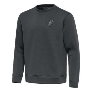 Men's Antigua  Pewter San Antonio Spurs Relevant Pullover Sweatshirt