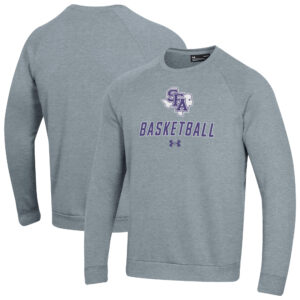 Men's Under Armour  Gray Stephen F Austin Lumberjacks Raglan Basketball Rival Fleece Pullover Sweatshirt