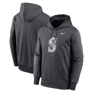 Men's Nike Anthracite Seattle Mariners Bracket Icon Performance Pullover Hoodie