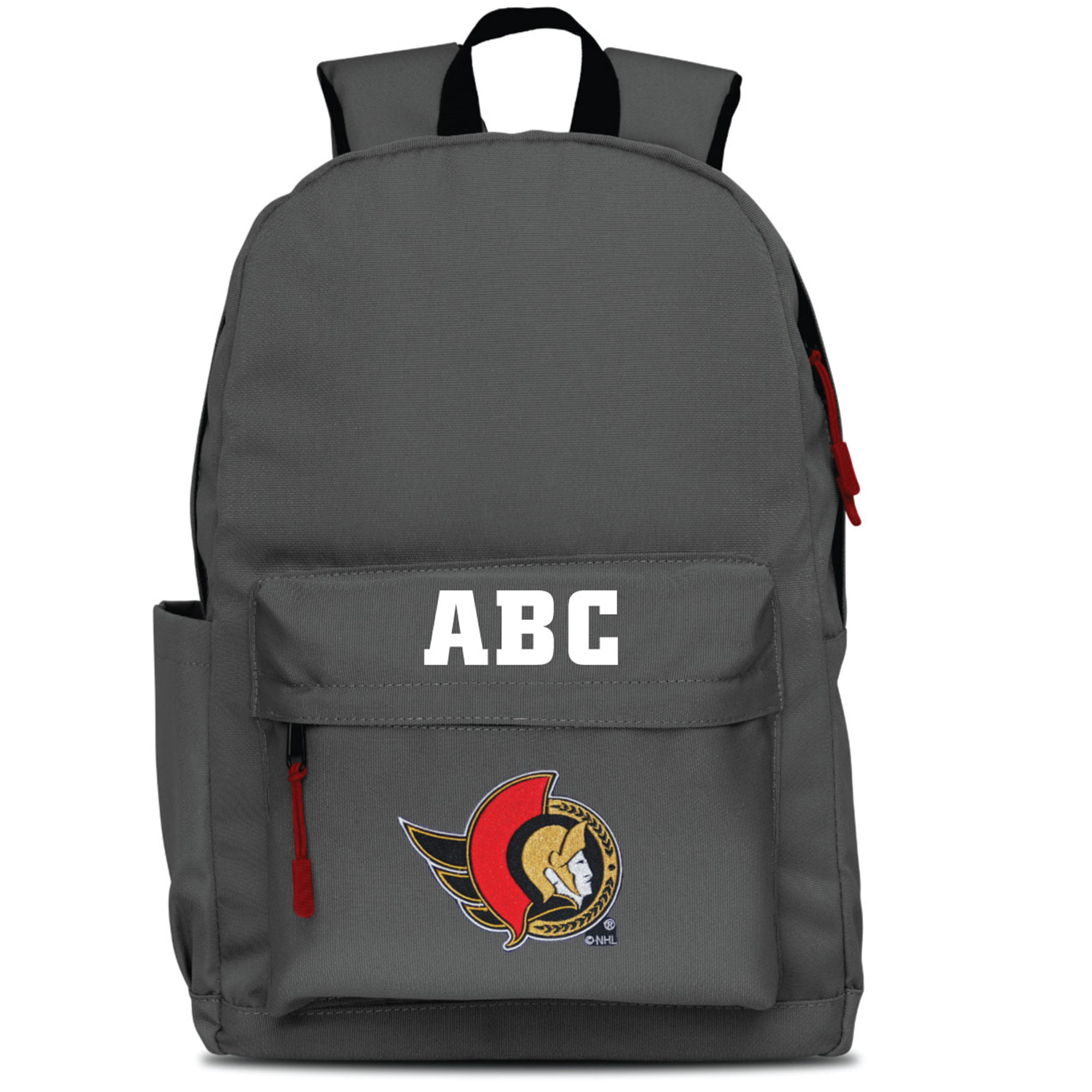 MOJO Gray Ottawa Senators Personalized Campus Laptop Backpack