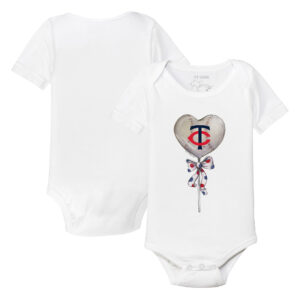 Infant Tiny Turnip White Minnesota Twins Heart Lolly Bodysuit