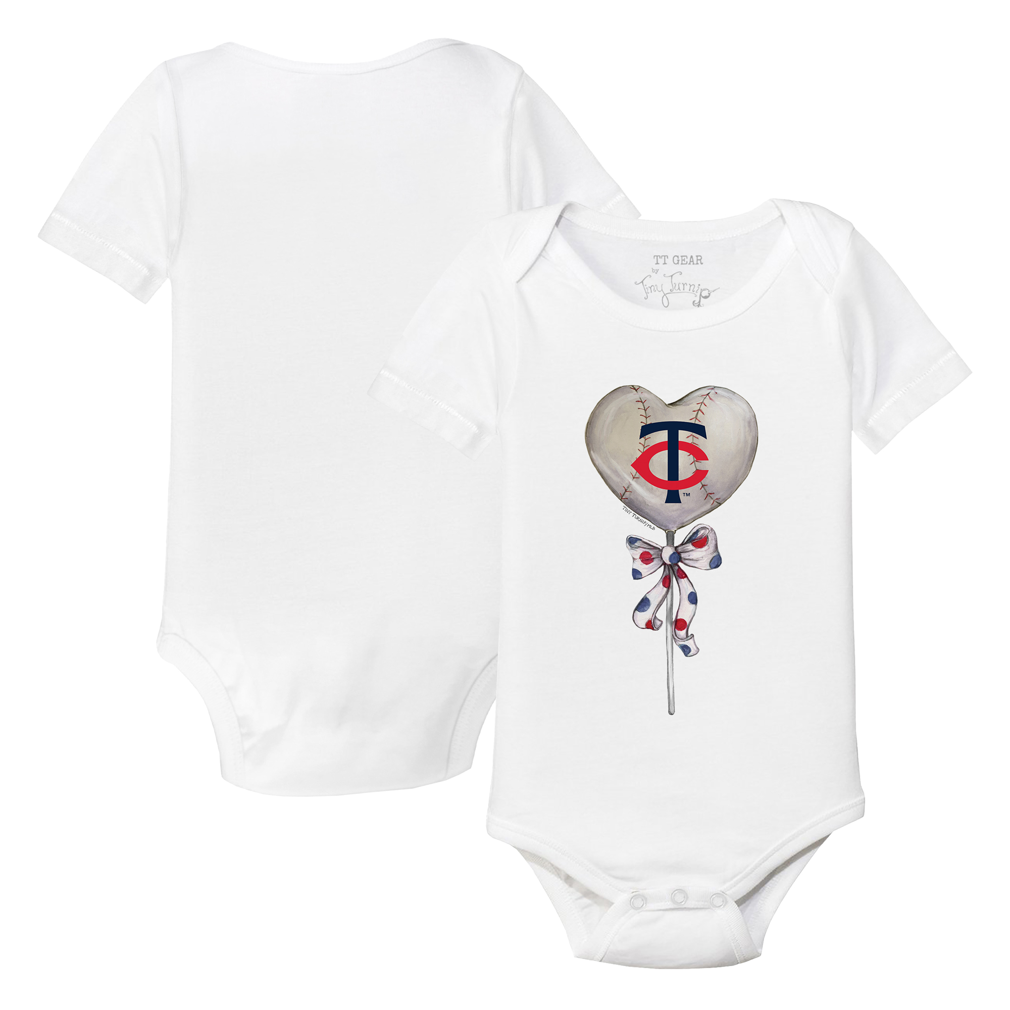Infant Tiny Turnip White Minnesota Twins Heart Lolly Bodysuit