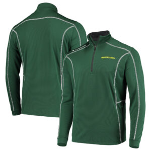 Men's Columbia Golf Green Oregon Ducks Shotgun Omni-Wick Quarter-Zip Pullover Jacket