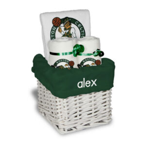 White Boston Celtics Personalized Small Gift Basket