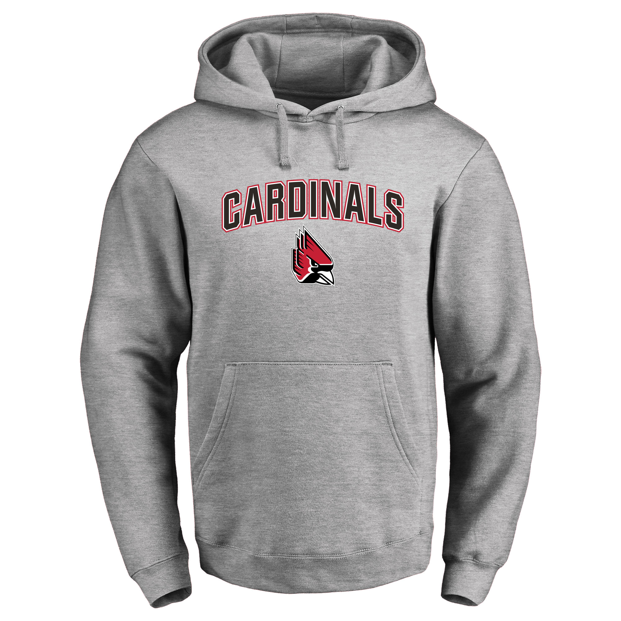 Men's Ash Ball State Cardinals Proud Mascot Pullover Hoodie