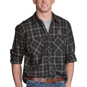 Men's Charcoal Ball State Cardinals Brewer Flannel Long Sleeve Shirt