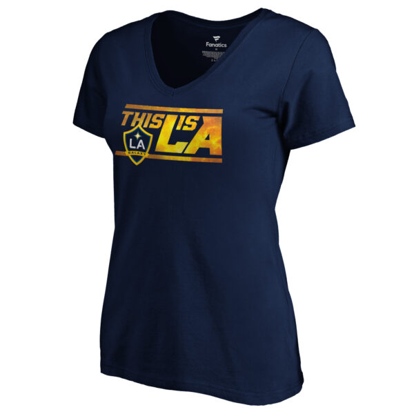 Women's Navy LA Galaxy Hometown Distance V-Neck T-Shirt