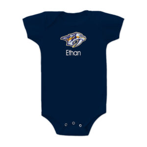 Infant Navy Nashville Predators Personalized Bodysuit