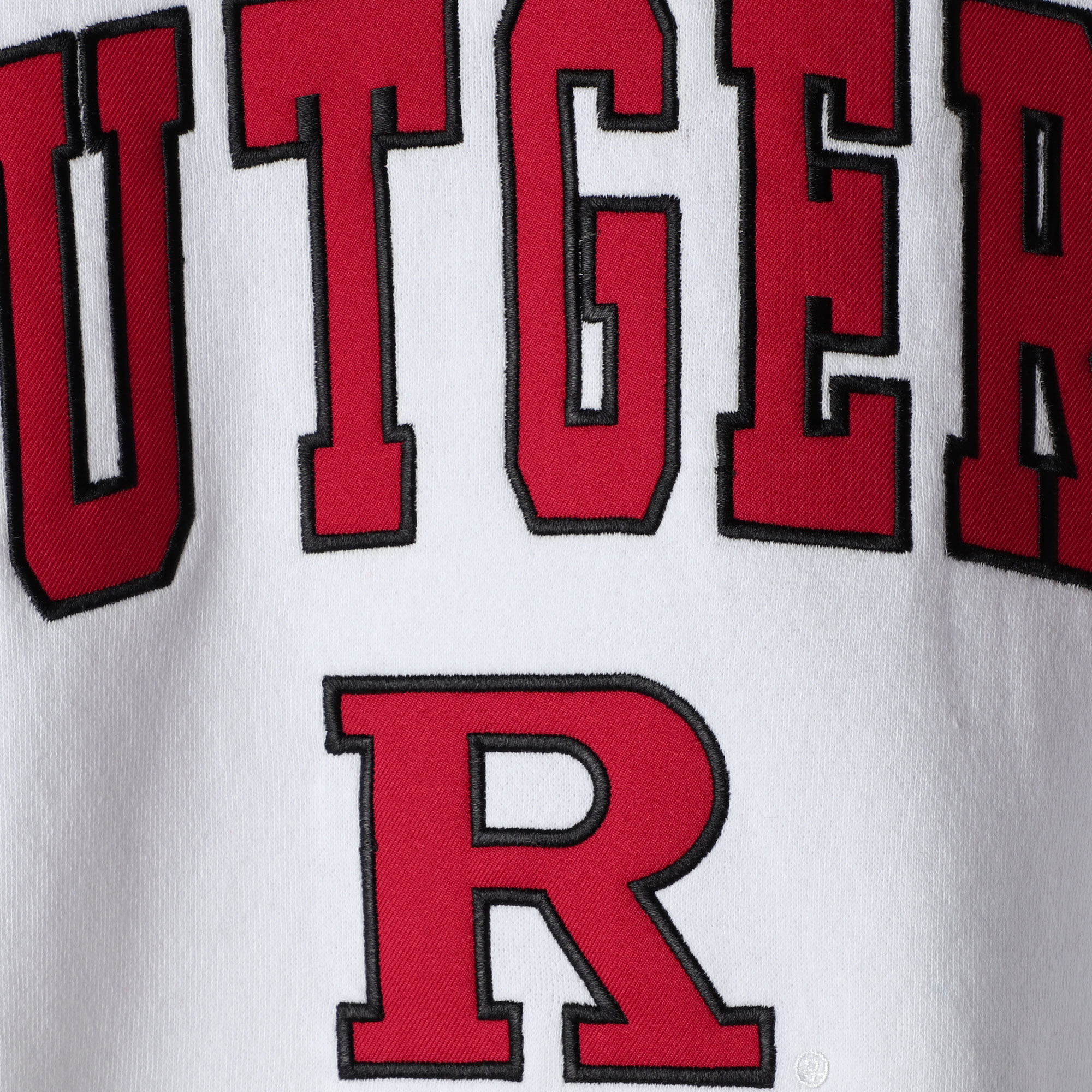 Men's Colosseum White Rutgers Scarlet Knights Arch & Logo Crew Neck Sweatshirt - Image 6
