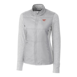 Women's Cutter & Buck Gray Virginia Tech Hokies Stealth Full-Zip Jacket