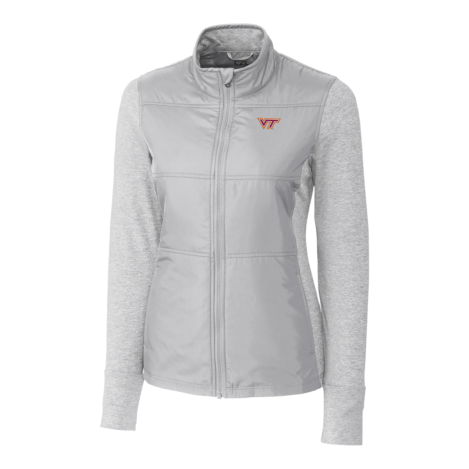 Women's Cutter & Buck Gray Virginia Tech Hokies Stealth Full-Zip Jacket