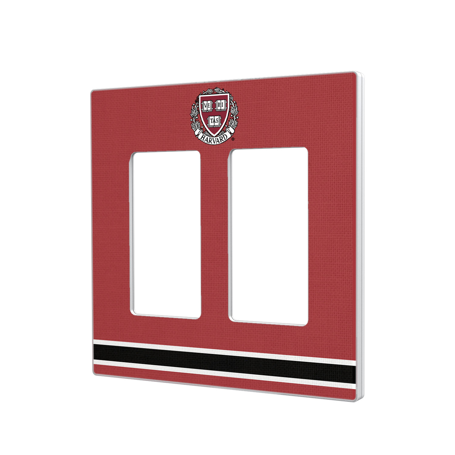 Harvard Crimson Stripe Design Double Rocker Light Switch Plate