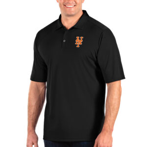Men's Antigua Black New York Mets Big & Tall Tribute Polo