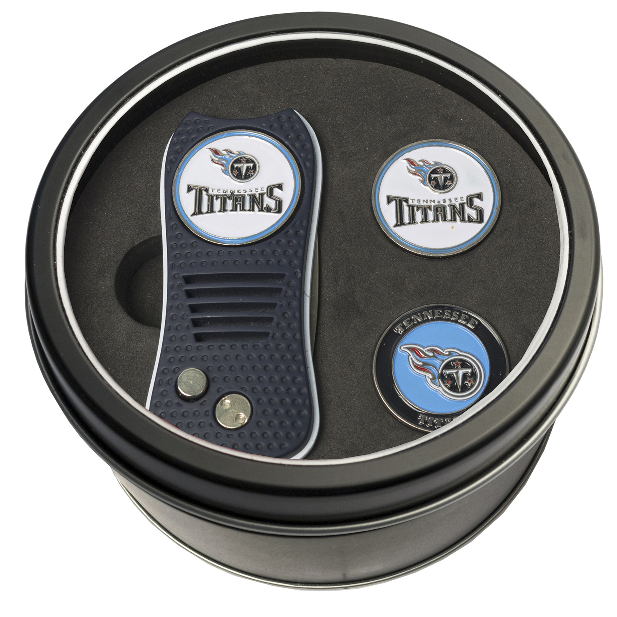 Tennessee Titans Divot Tool & Ball Markers Personalized Tin Gift Set