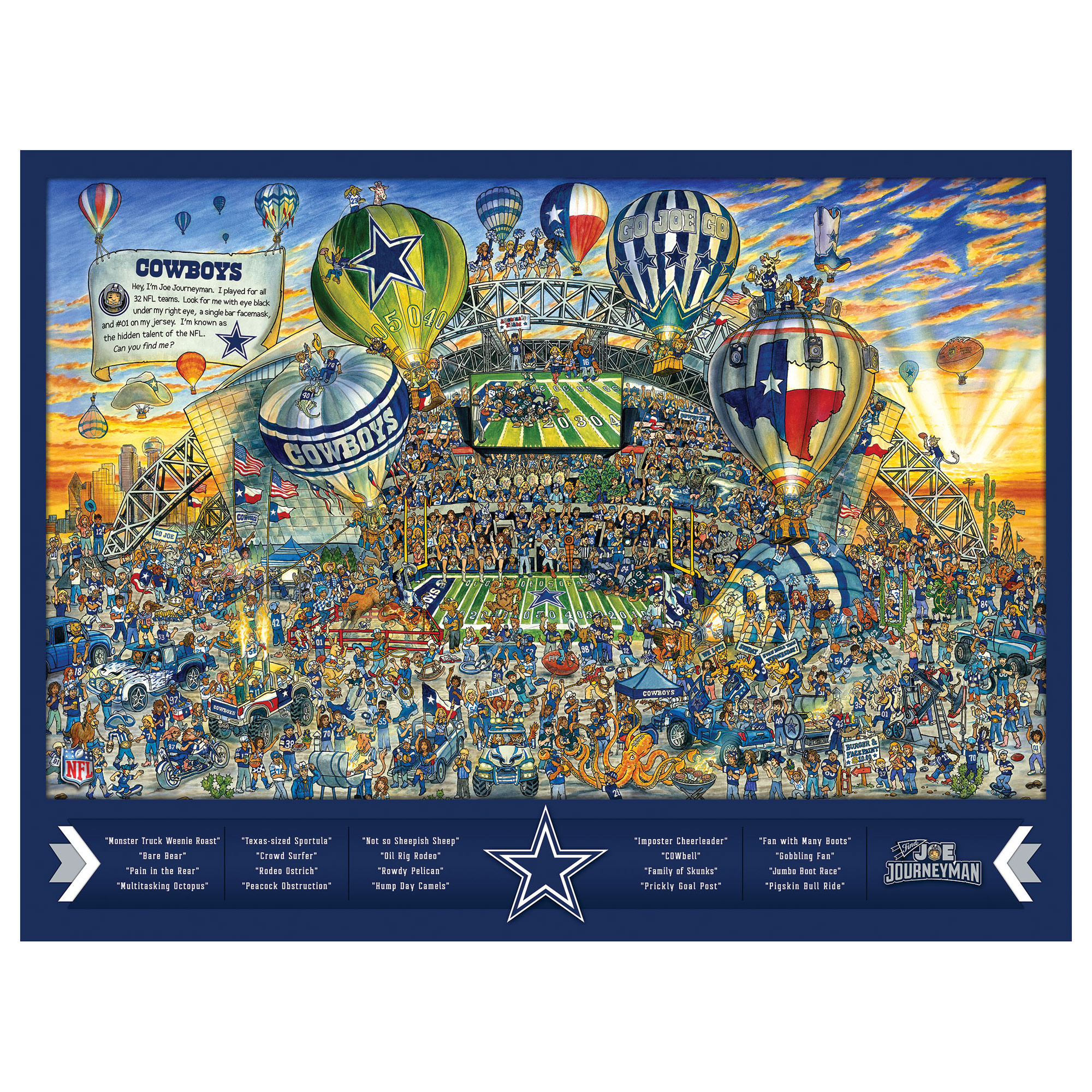 Dallas Cowboys 500-Piece Joe Journeyman Puzzle
