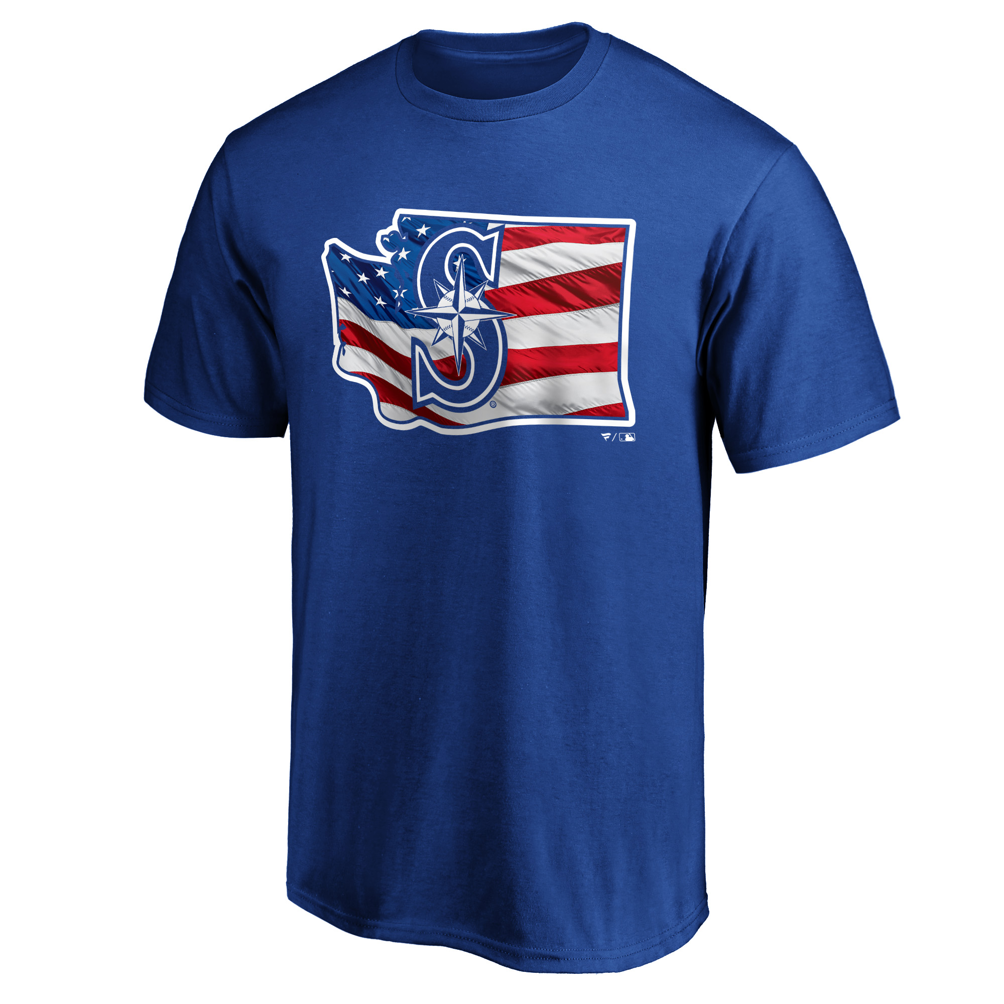 Men's Royal Seattle Mariners Team Banner State T-Shirt - Image 6
