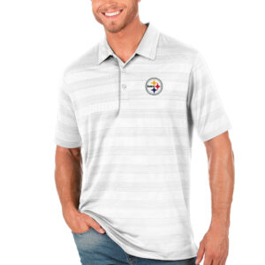 Men's Antigua White Pittsburgh Steelers Compass Polo
