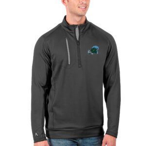 Men's Antigua Anthracite Tulane Green Wave Big & Tall Generation Quarter-Zip Pullover Jacket