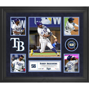 Randy Arozarena Tampa Bay Rays Framed 5-Photo Collage with Piece of Game-Used Ball