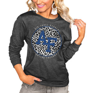 Women's Charcoal Air Force Falcons Call the Shots Oversized Long Sleeve T-Shirt