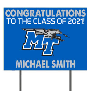 MTSU Blue Raiders 24'' x 18'' Congrats Class of 2021 Personalized Yard Sign